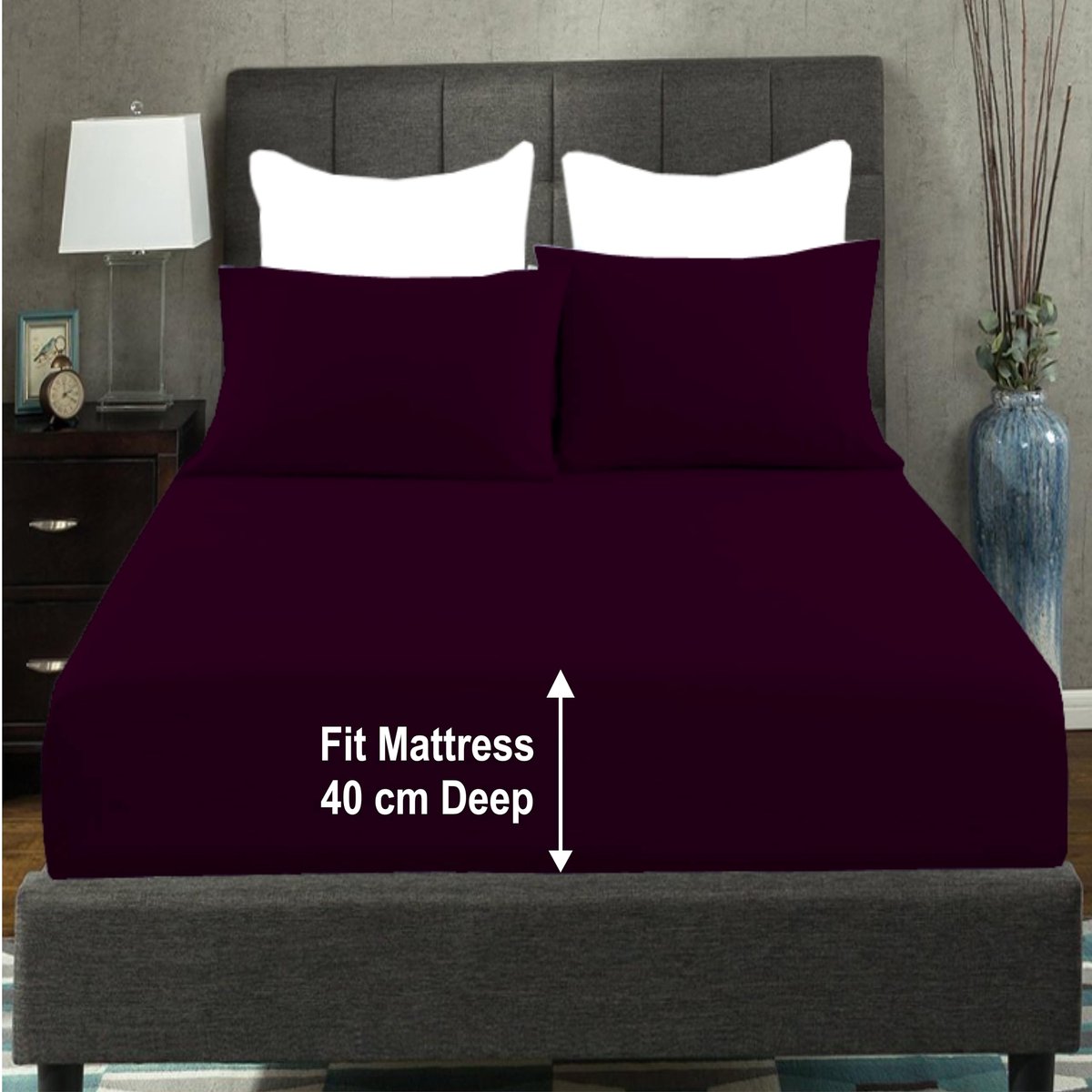 AmigoZone Extra Deep 16"(40cm) Non-Iron Percale Hoeslaken van pollycotton - ShopVlot