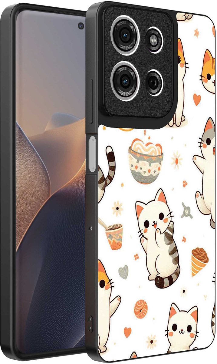 Geschikt voor Motorola Edge 60 Fusion Telefoonhoesje met katten opdruk - TPU backcover case cat design - Smartphonica geschikt voor Motorola Edge 60 Fusion