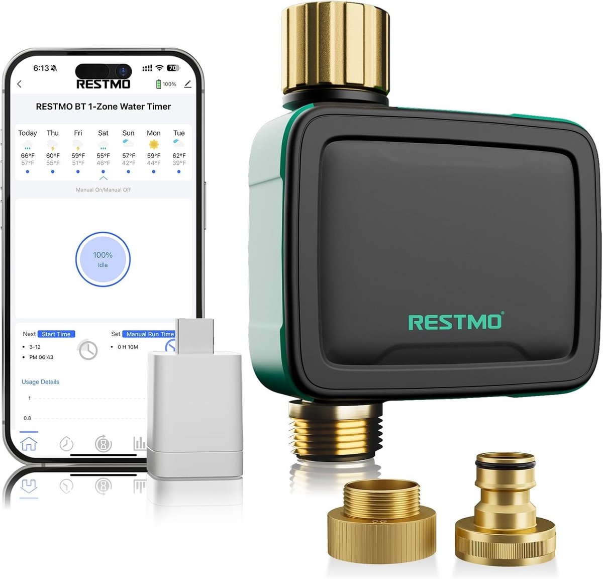 1-Zone Irrigatiesysteem met Bluetooth en WiFi Timer voor Efficiënte Tuinbewatering