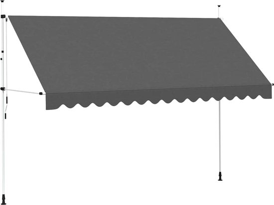 Auvent rétractable anthracite de 400 cm avec bordure ondulée décorative.