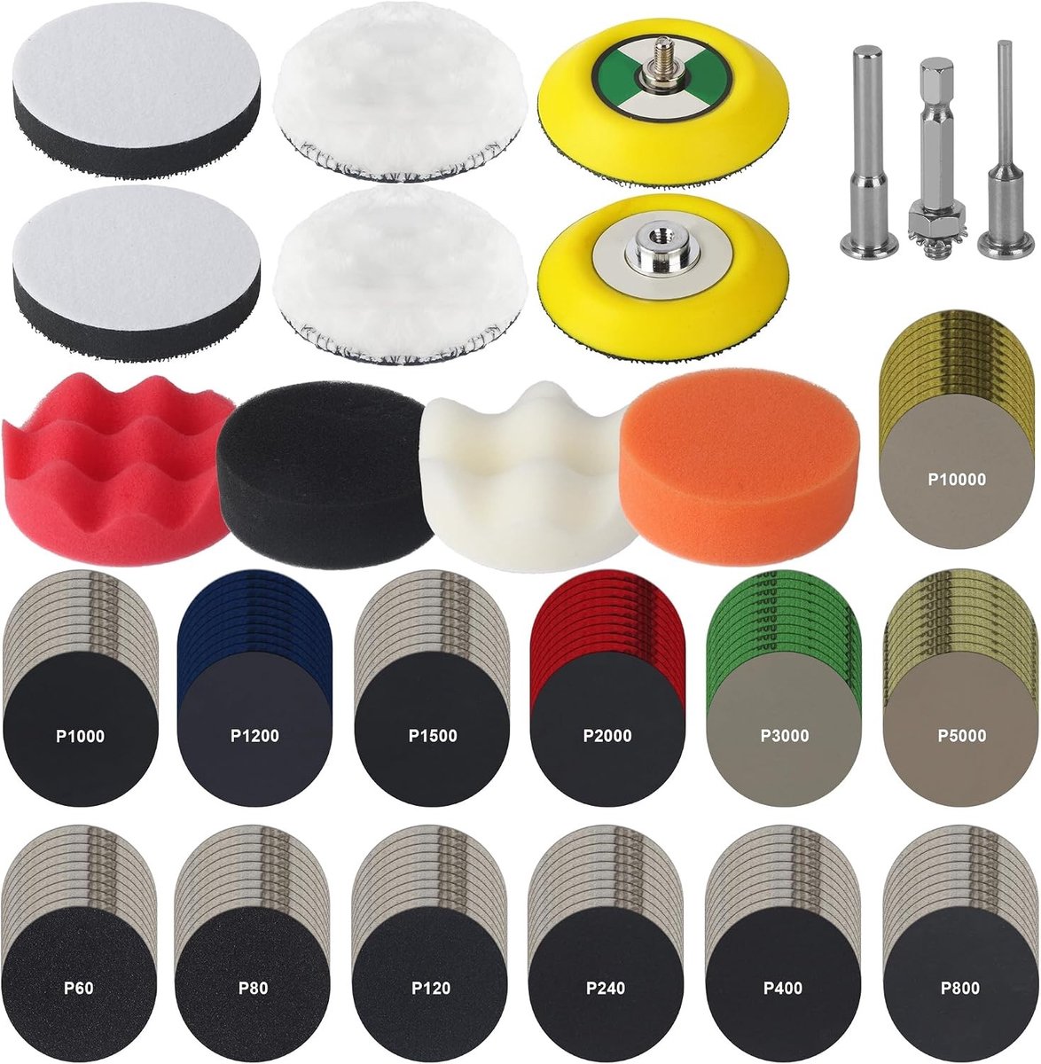 Polijstset - Multicolor - 75 mm - Duurzaam en veelzijdig - Voor Hout, Metaal en Ambachten
