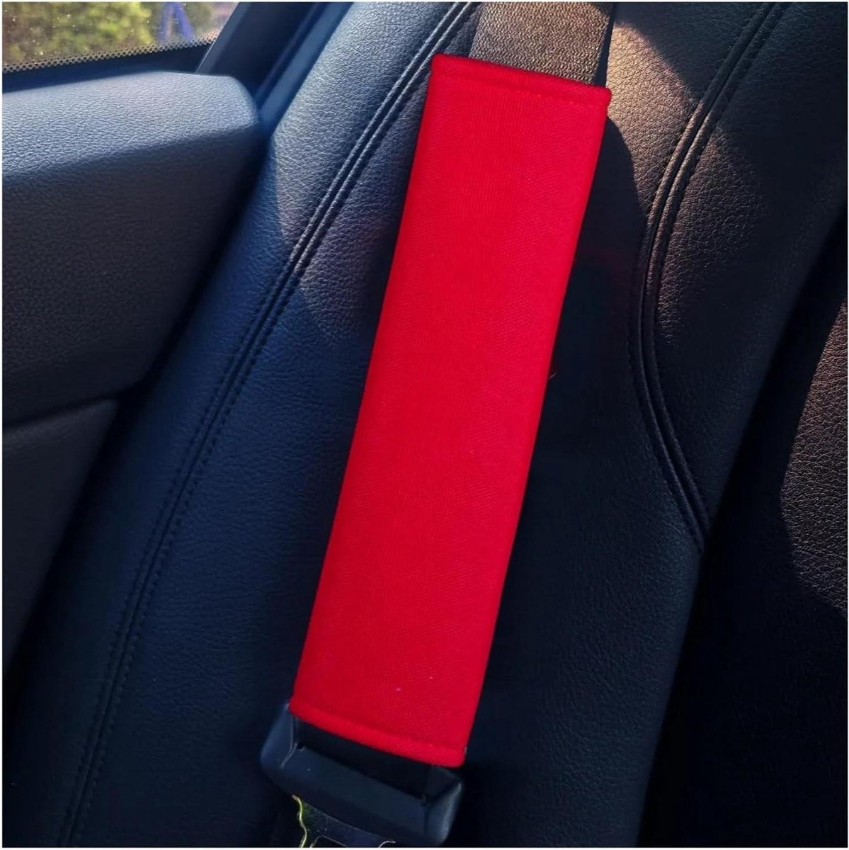 Autogordel Schoudervullingen - Gordelkussens - Comfortabel Rijden - Zachte Bescherming - 1 x 1 x 1 cm - Rood