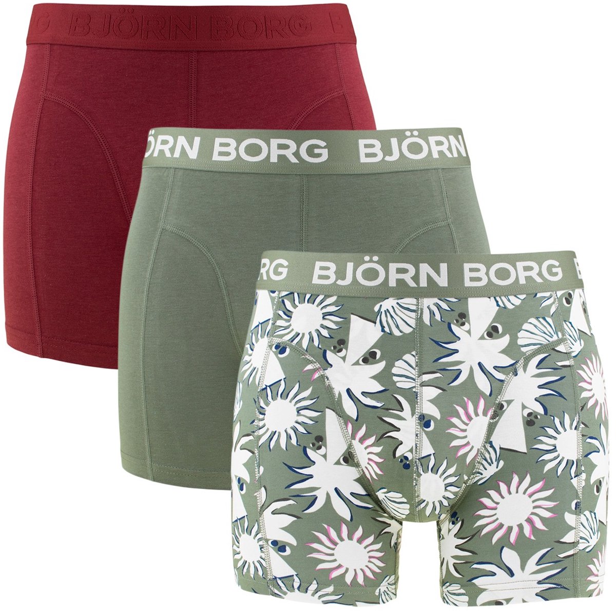 Björn Borg heren 3P bamboe boxers basic print multi II