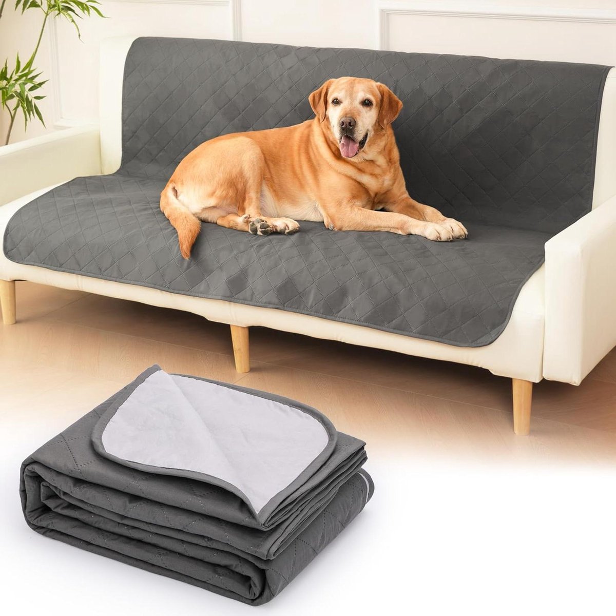Hondendeken - Kattendeken Bankbeschermer - Meubels Beschermen - Waterdichte TPU Laag - 157 x 127 cm - Grijs