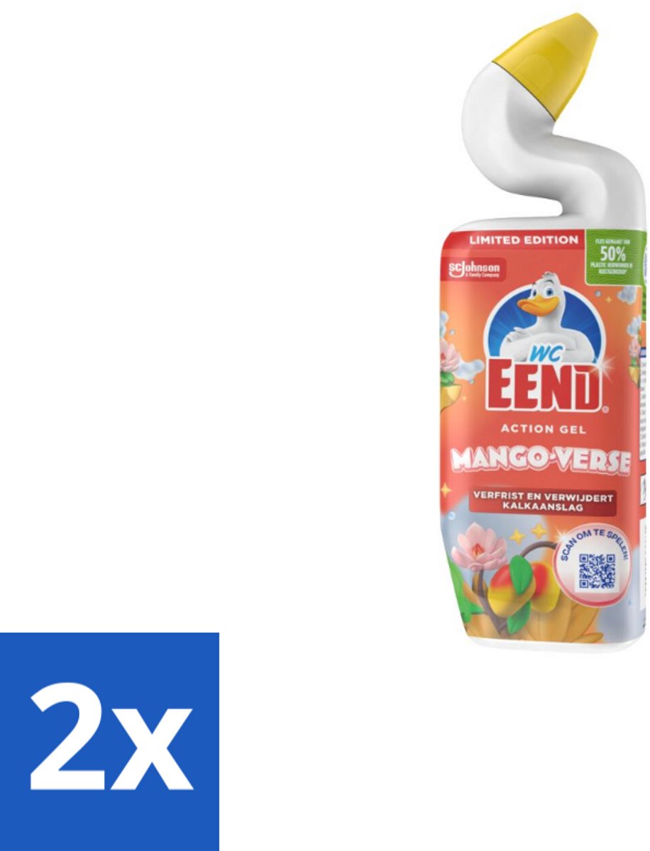 2 x WC Eend Toiletreiniger Action Gel Mango Verse 750 ml - Toiletreiniger - Toilet Reinigen - Kalkaanslag Verwijderen - Toilet Hygiëne - Toilet Schoonmaken