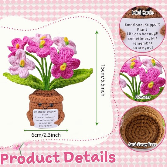 Creatieve Gehaakte Bloemen voor Emotionele Ondersteuning en Positieve Energie - Perfecte Cadeaus voor Vrienden en Familie — afbeelding 5