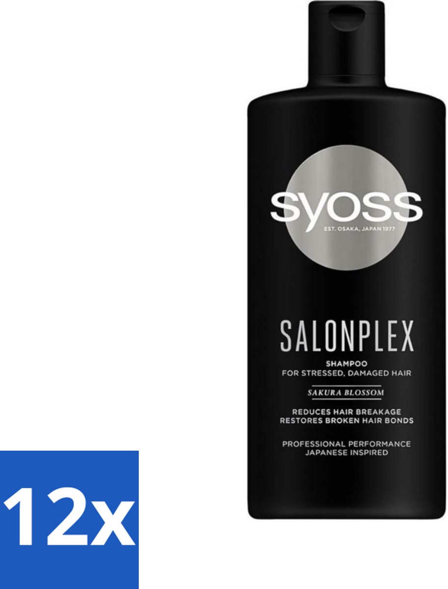 Syoss Salonplex Shampoo - Shampoo - Bescherming - 440 ml - Voordeelverpakking - 12 stuks