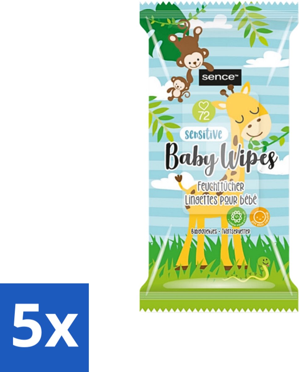 5 x Sence - Sensitive - Baby Billendoekjes - Extra Zacht - 72 Doekjes - Baby Billendoekjes - Gevoelige Huid - Aloë Vera - PH-huidneutraal - Baby Reinigen