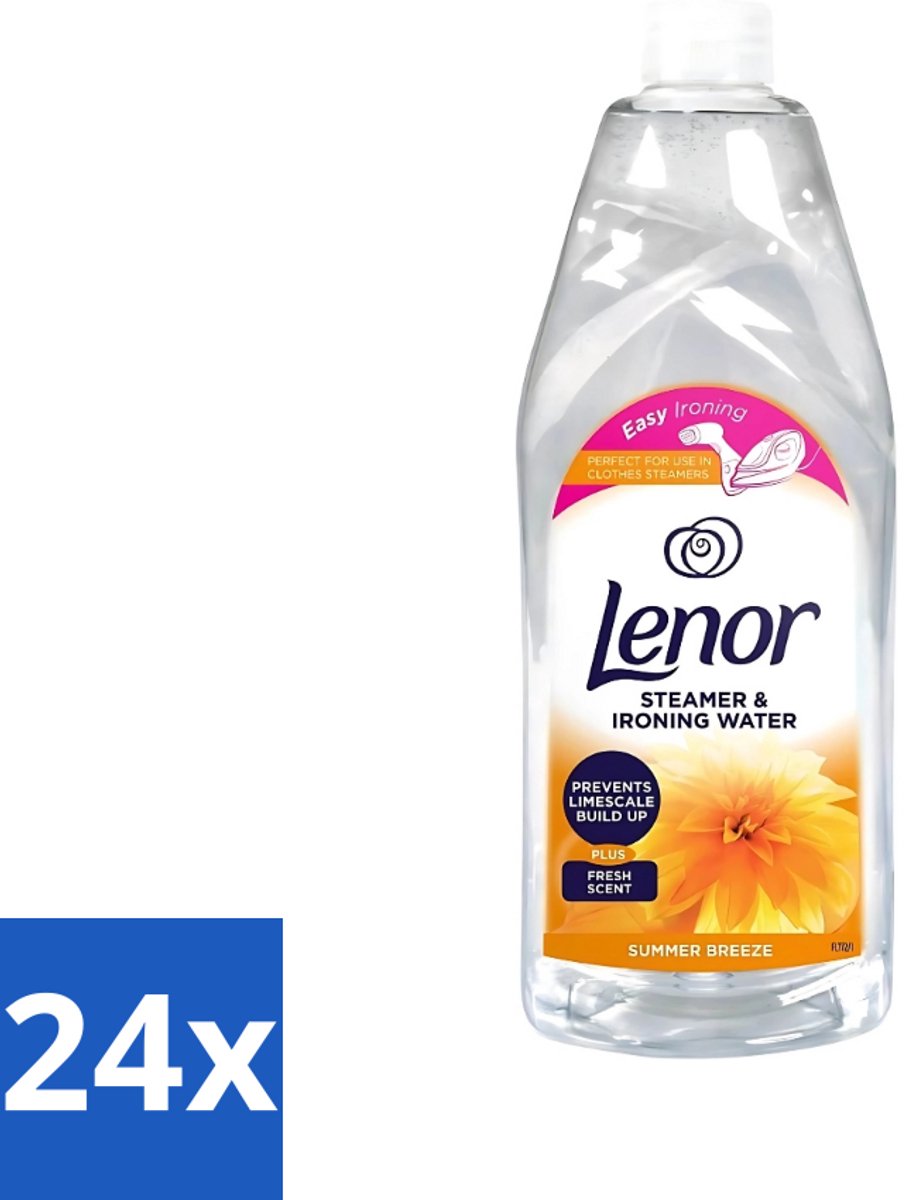 24 x Lenor Strijkwater Summer Breeze 1 liter - Strijkwater Summer Breeze - Zomerse Geur - Textielverfrisser - Wasgoed Geur - Kleding Verzorgen