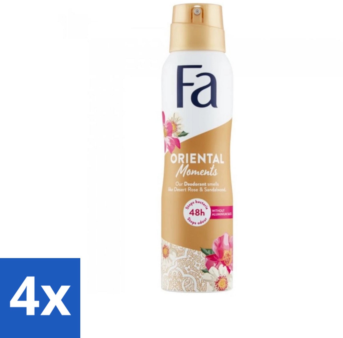 4 x Fa - Oriental Moments - Deodorant Spray - Woestijnroos & Sandelhout - 150 ml - Deodorant - Fa - Oriental Moments - Woestijnroos - Sandelhout