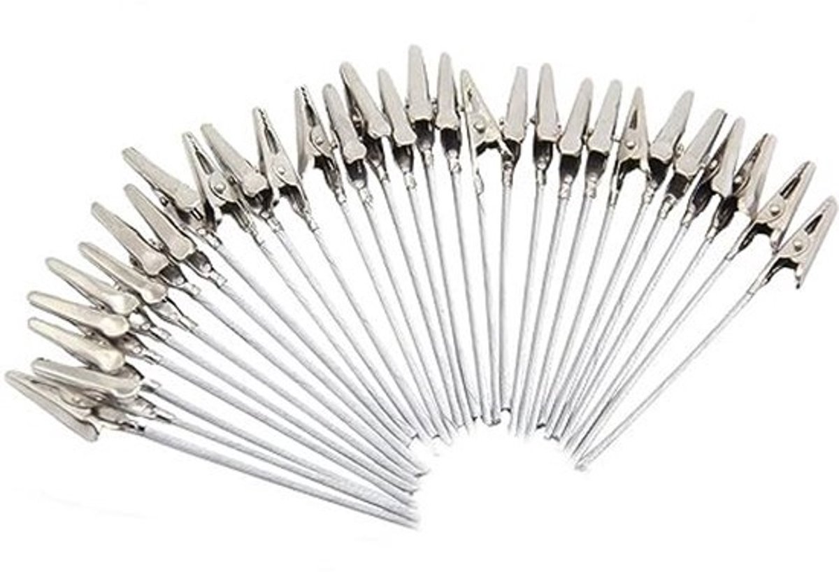 50-pack metalen draad alligator klem - Lange staart ijzeren clip fotohouder - Standaard memoclip