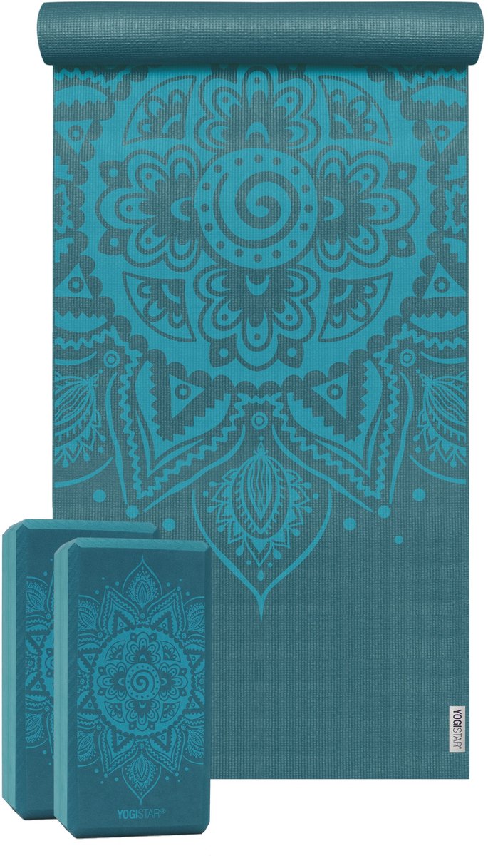 Yoga-Set Starter Edition - spiral mandala (Yogamatte + 2 Yogablöcke)