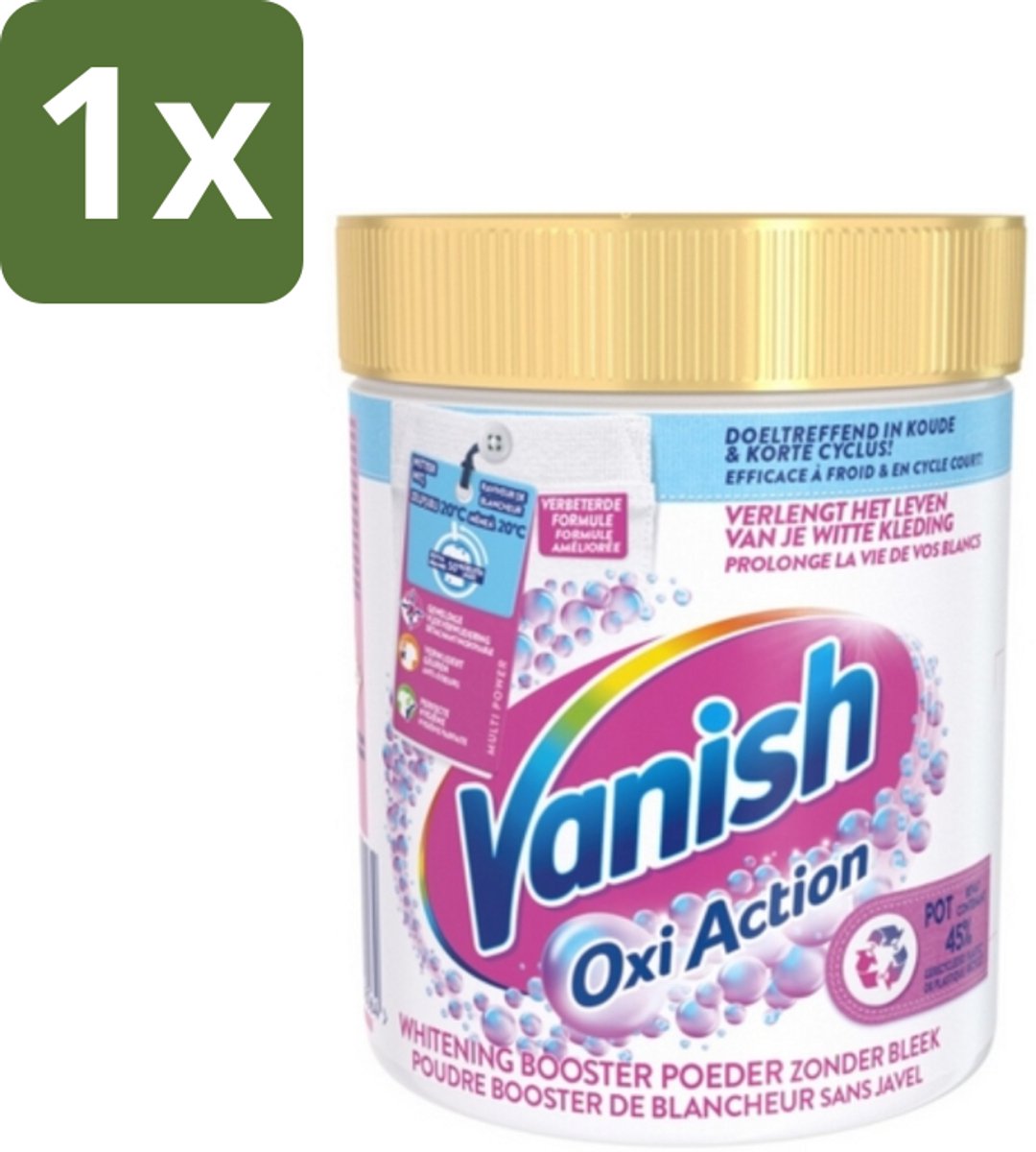 Vanish Oxi Action - Vlekkenverwijderaar - Wasbooster - Zonder Bleek - Witte Was - 530 Gram - 1 stuk
