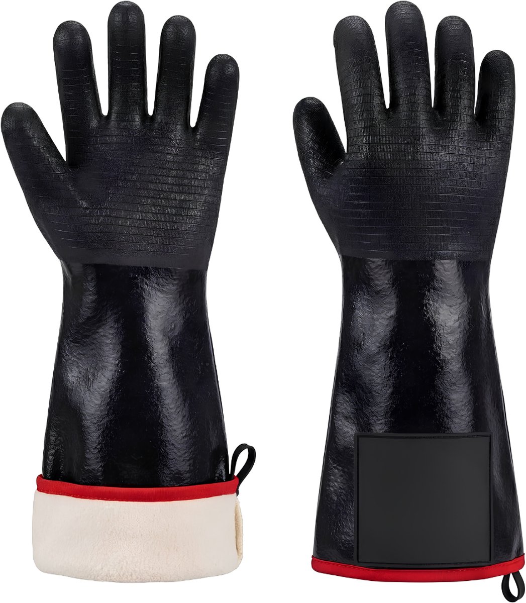 Lìon® Handschoenen - Vuurvaste Handschoenen - BBQ Handschoenen Hittebestendig - Zwart - 36cm x 15cm x 1cm