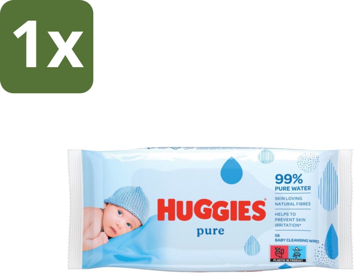 Huggies - Billendoekjes - Pure - Tegen Huidirritaties - 56 Babydoekjes - 1 stuk