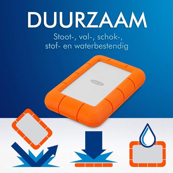 Externe Harde Schijf - Mobiele Opslag - Data Veilig Opslaan - Schok- en Waterbestendig - 2 TB - Oranje — afbeelding 4