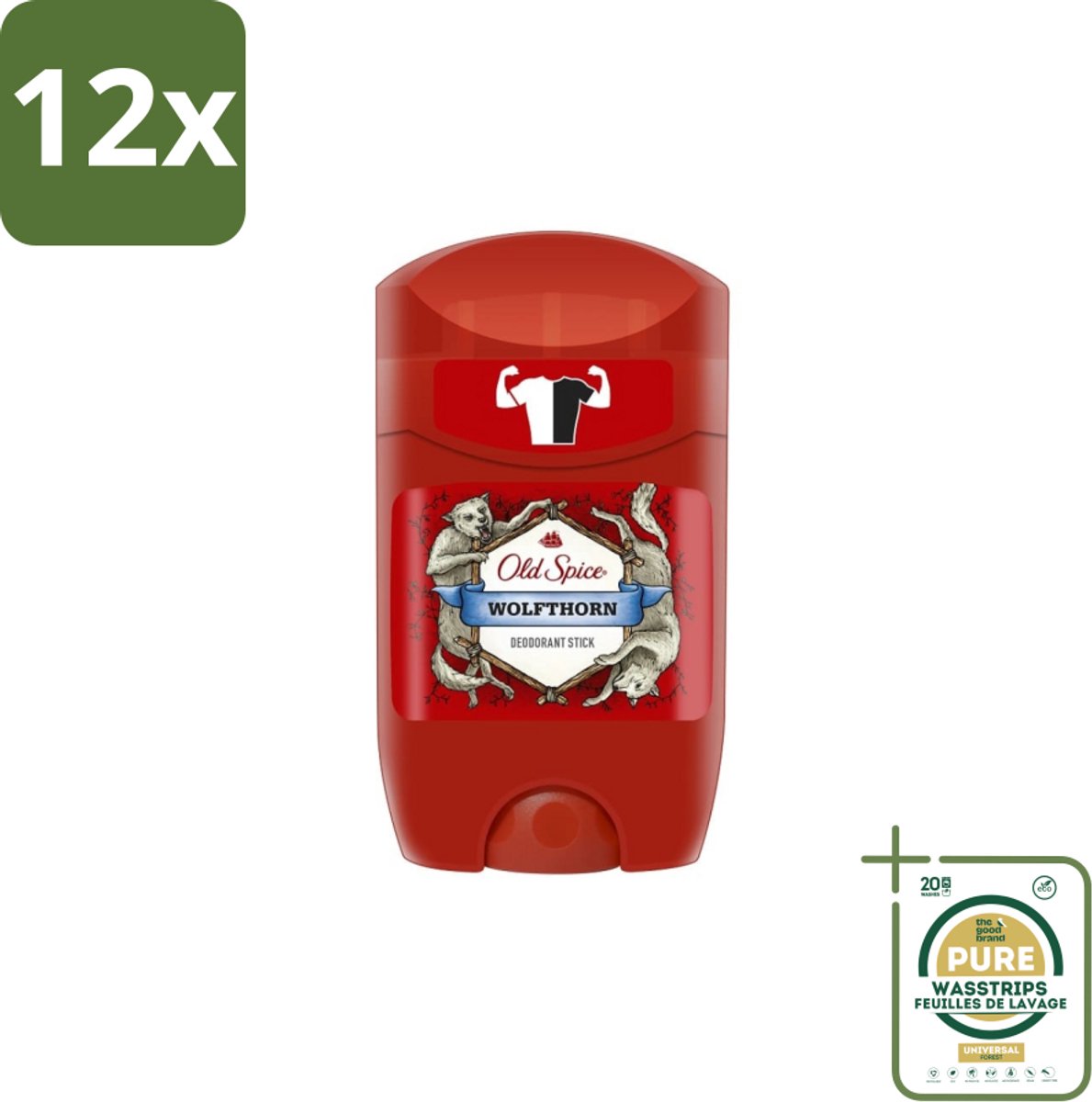 Old Spice – Deodorantstick – Wolfthorn – 50 ml - Voordeelverpakking - 12 stuks - Anti-geur - Frisheid