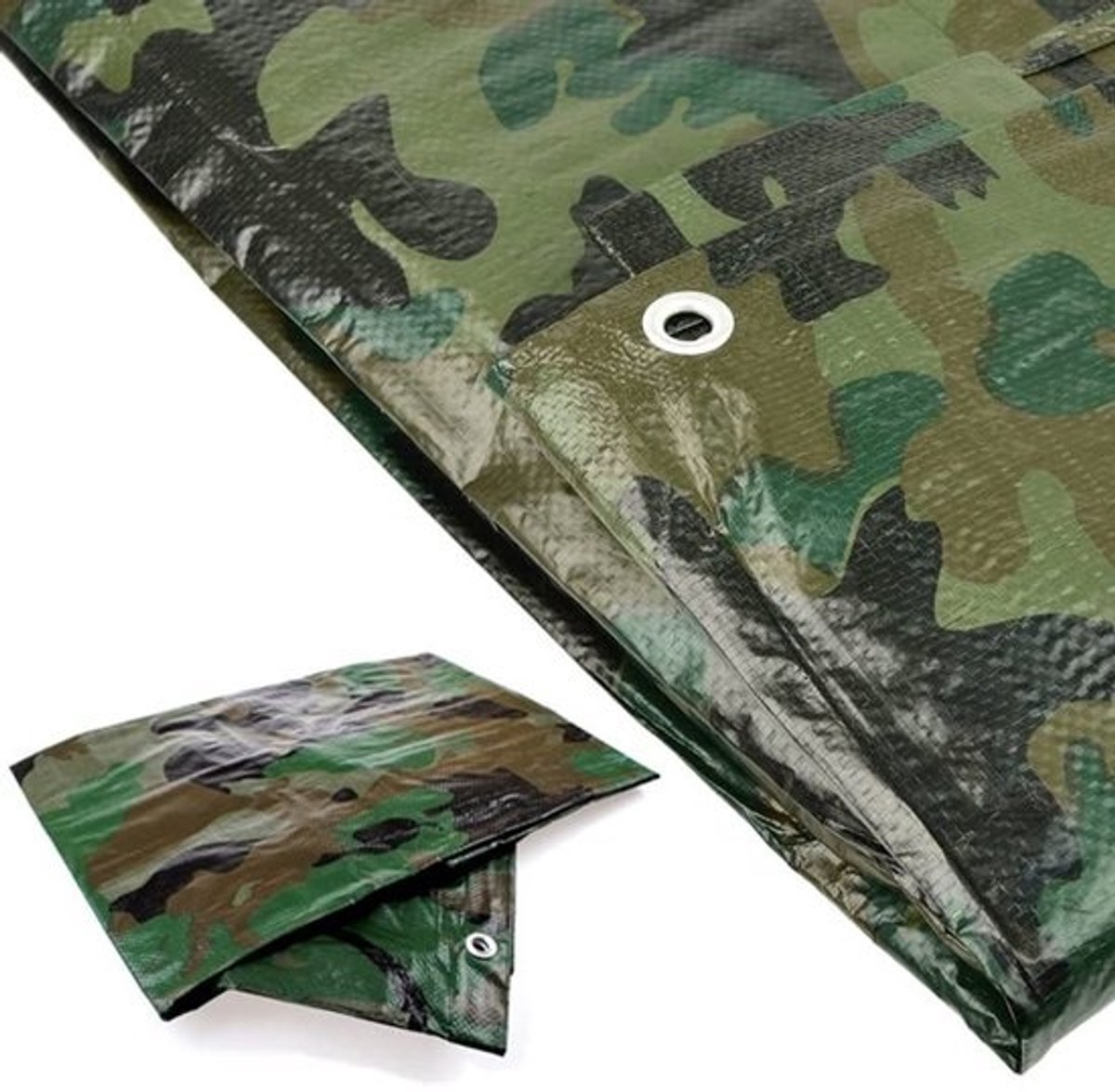 Beschermend Camouflage Afdekzeil 1,5 x 3 m - Duurzaam Tuinzeil met Ringen