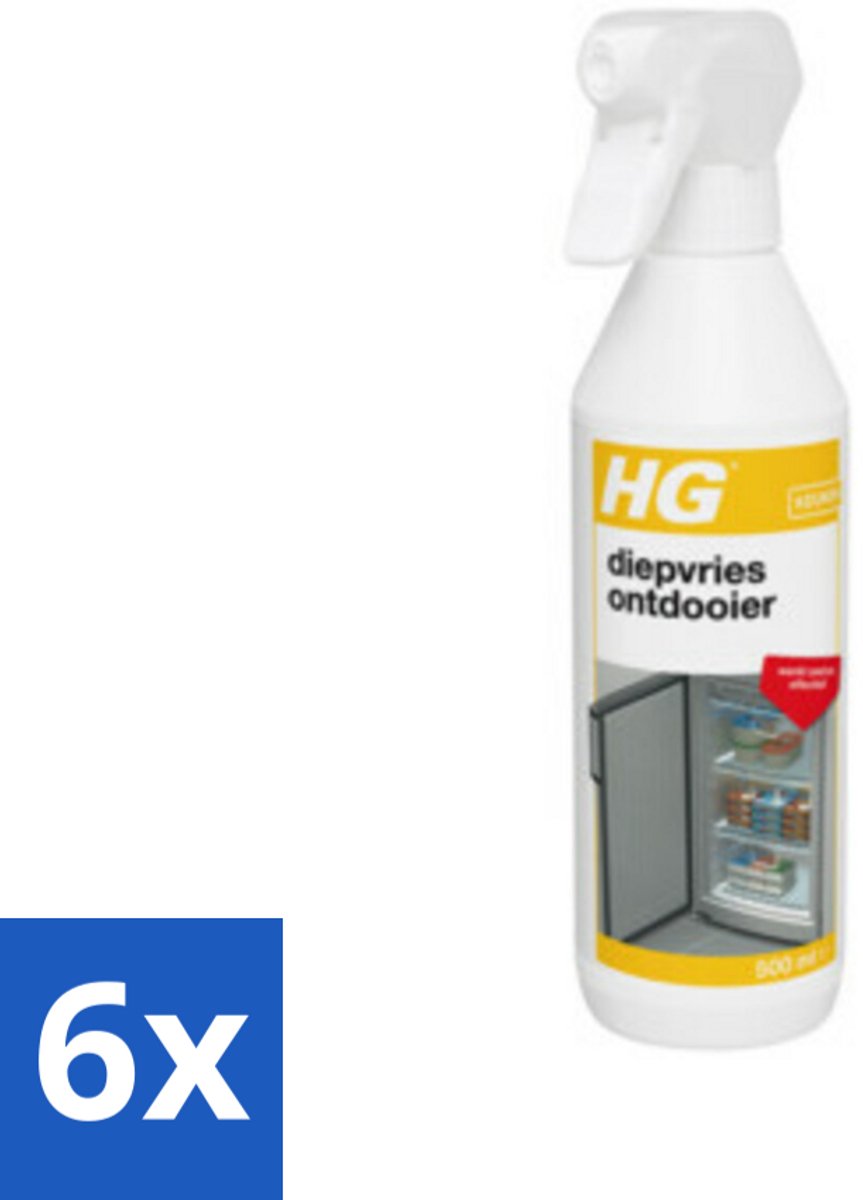 6 x HG Diepvriesontdooier 500 ml - Diepvries Ontdooier - Ijs Verwijderen - Vriezer Schoonmaken - Energiebesparing - Diepvries Onderhoud
