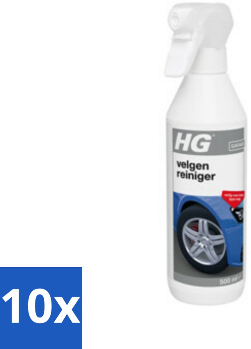 10 x HG Velgen Reiniger 500 ml - Velgenreiniger - Autovelgenreiniger - Remvloeistof - Vet Verwijderen - Velg Reinigen