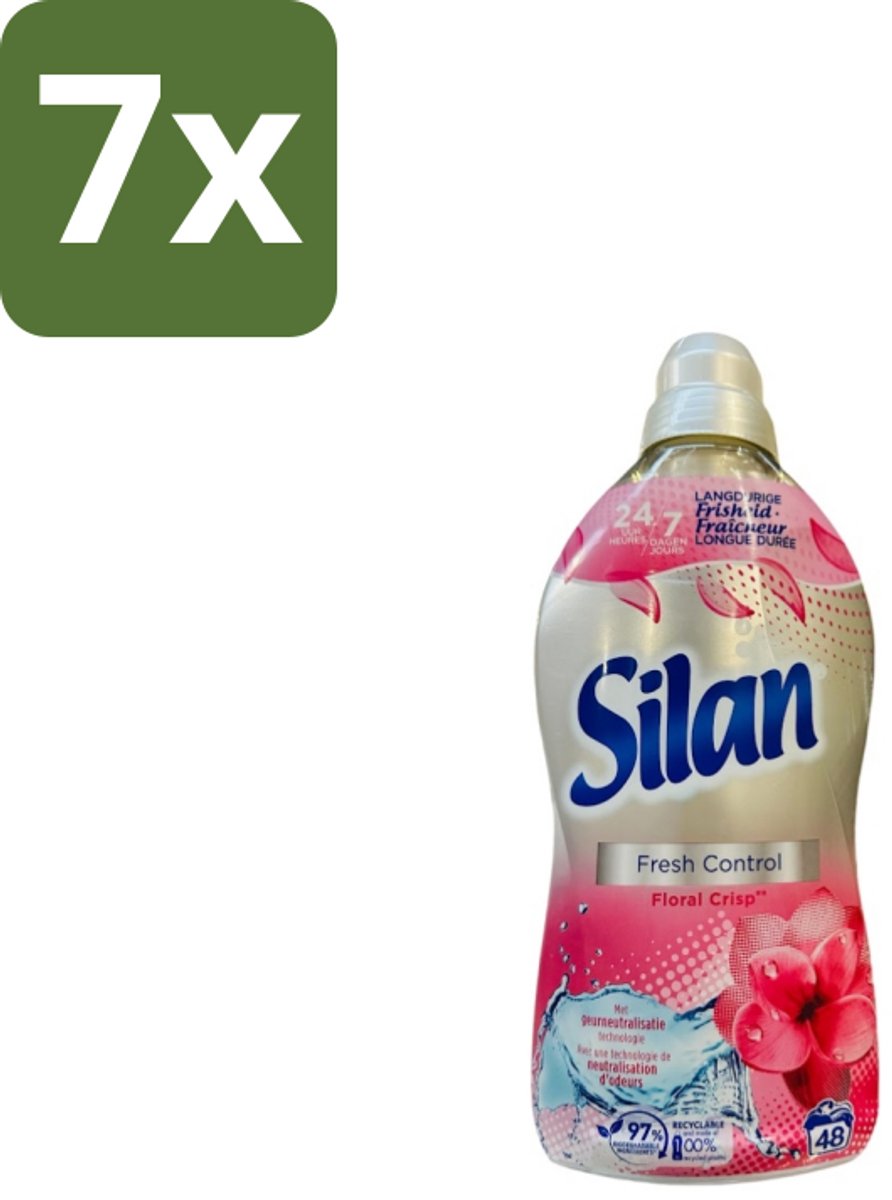 7 x Silan – Wasverzachter – Fresh Control Floral Crisp – 1056 ml - Wasverzachter - Frisheid - Bloemige Geur - Wasmachine - Textiel Verzachter