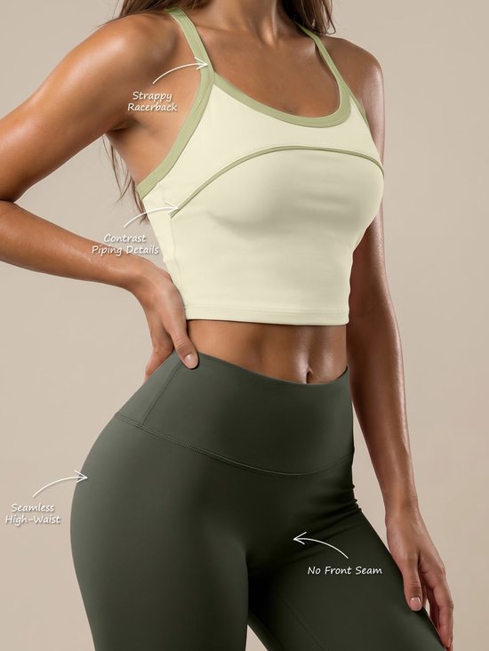Currero Pilates Pak Dames - Yoga - Buttshaper - Gym - Fitness - Butt Lift - Bil Vergrotend - Heup Liftend - Yogakleding - Grijs + Groen XS — afbeelding 4