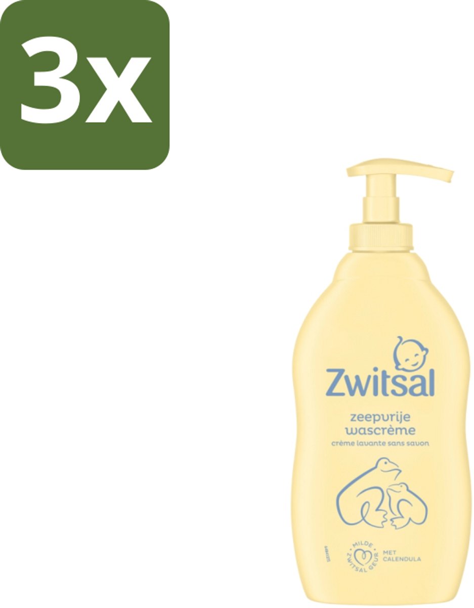 Zwitsal – Wascrème – Zeepvrij – 400 ml - Bulkverpakking - 3 stuks