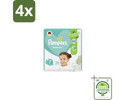 Pampers – Luiers – Active Baby Dry Maat 7 – 30 Luiers - Voordeelverpakking - 4 stuks - Luiers voor baby - Droge luiers