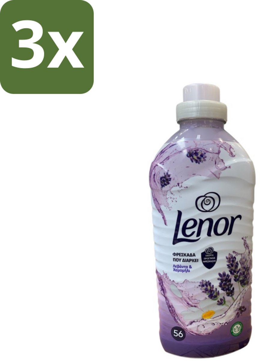 3 x Lenor – Wasverzachter – Lavender & Kamille – 56 Wasbeurten – 1176 ml - Wasverzachter - Lavendel - Kamille - Wasgeur - Wasverzachting