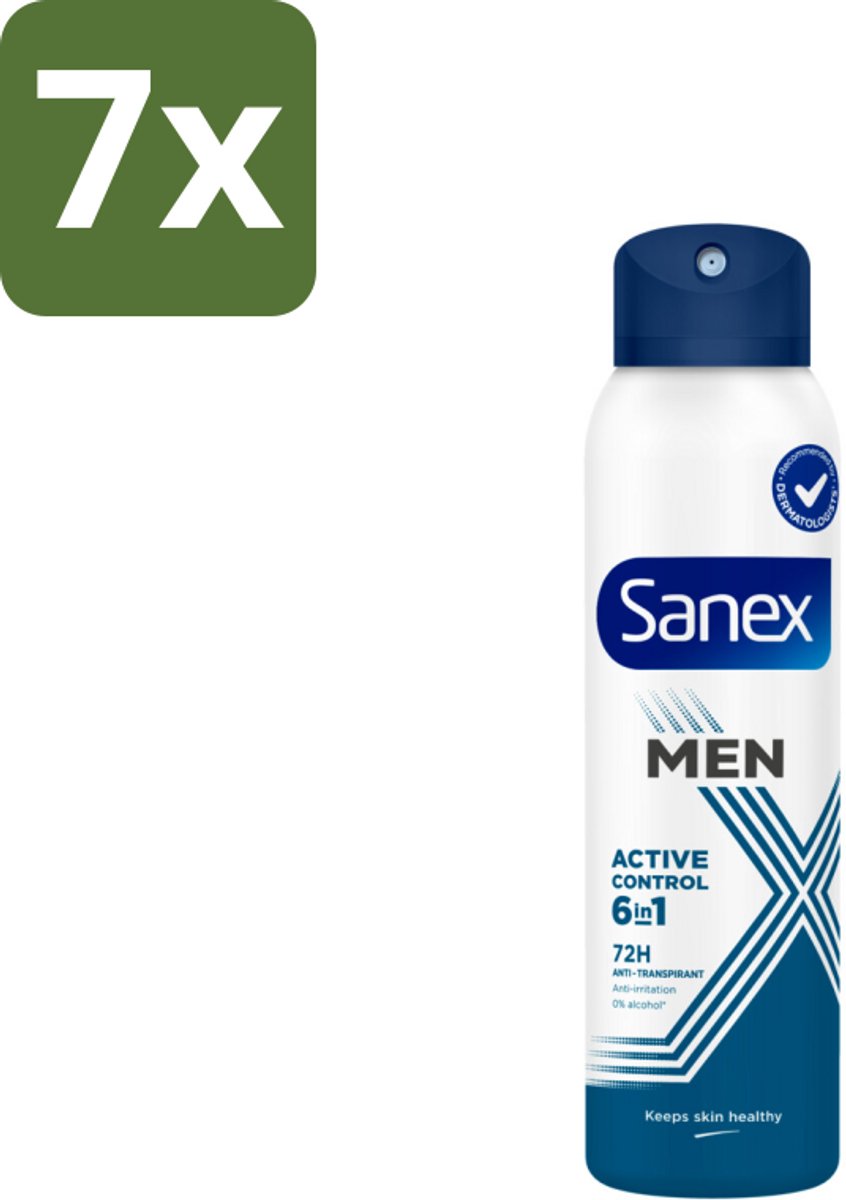 Sanex – Deodorant Spray – Men 72H Active Control – 200 ml - Bulkverpakking - 7 stuks