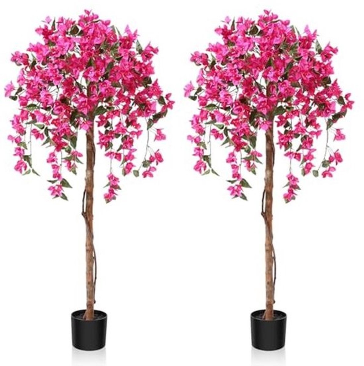 Kunstplanten Bougainvillea Boom 150 cm - Grote Roze Kunstbloesemboom in Pot voor Thuis en Kantoor