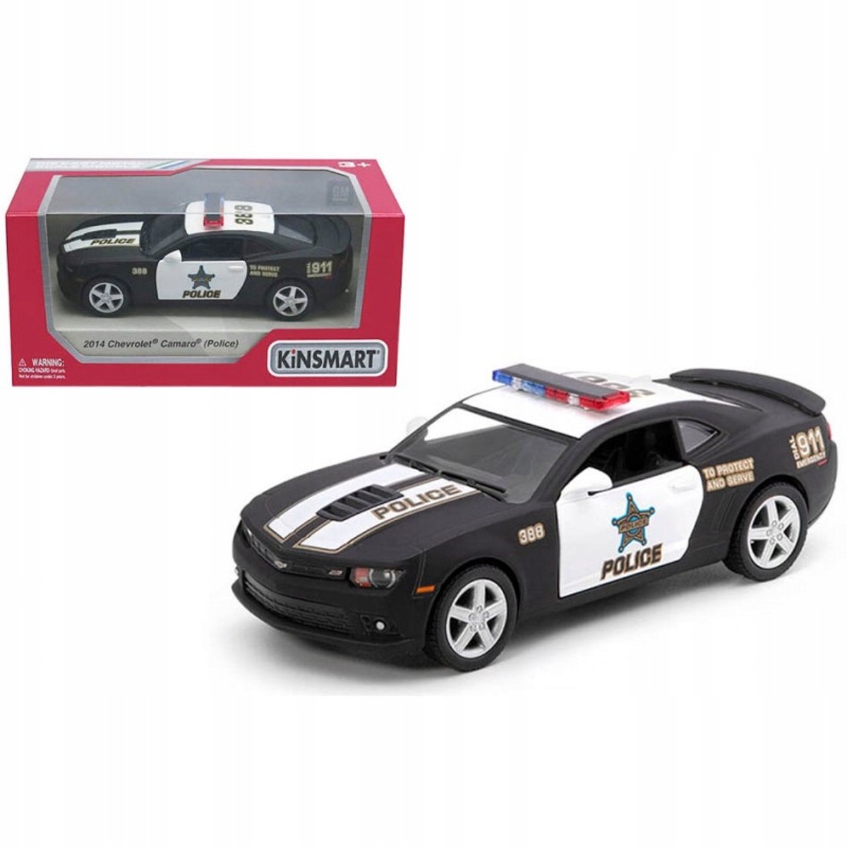 Kinsmart 1:38 Chevrolet Camaro 2014 Politie Modelauto - Metaal