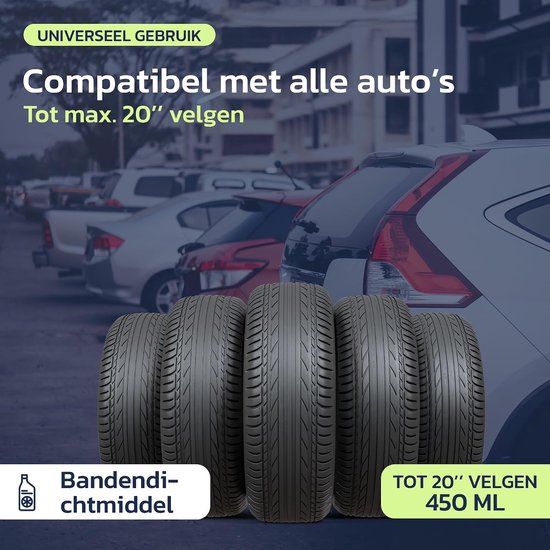 Banden Reparatie Set - Lekke Band Herstel - Snel Onderweg - TPMS Vriendelijk - 450ml - Transparant — afbeelding 2