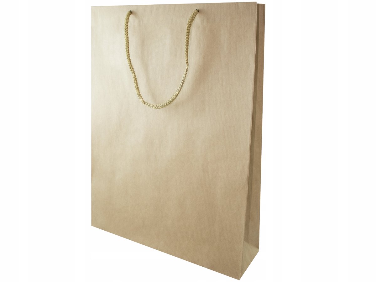 Bruine Papieren Cadeauzakken 30x10x40 cm - Set van 10