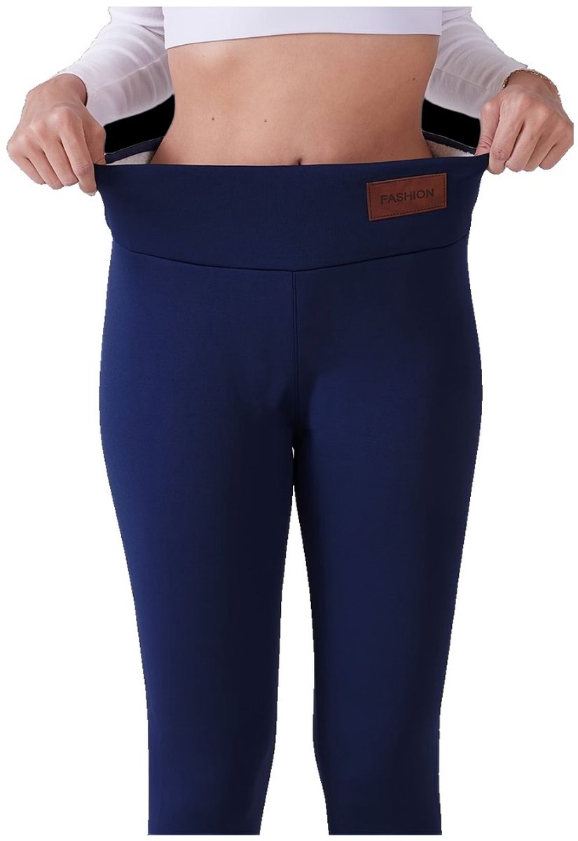 Currero Warme Broek Dames Thermo Fleece Winterbroek Joggingbroek Sweatpants + Donkerblauw Zwart