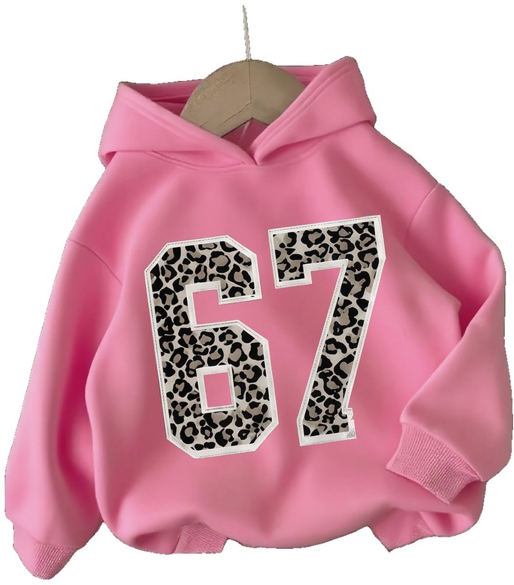 Currero Hoodie Meisjes Warme Hoodie Met Capuchon Comfortabele Sweater Meisje Casual Trui Pullover Meisjestrui 7-8 Jaar Roze