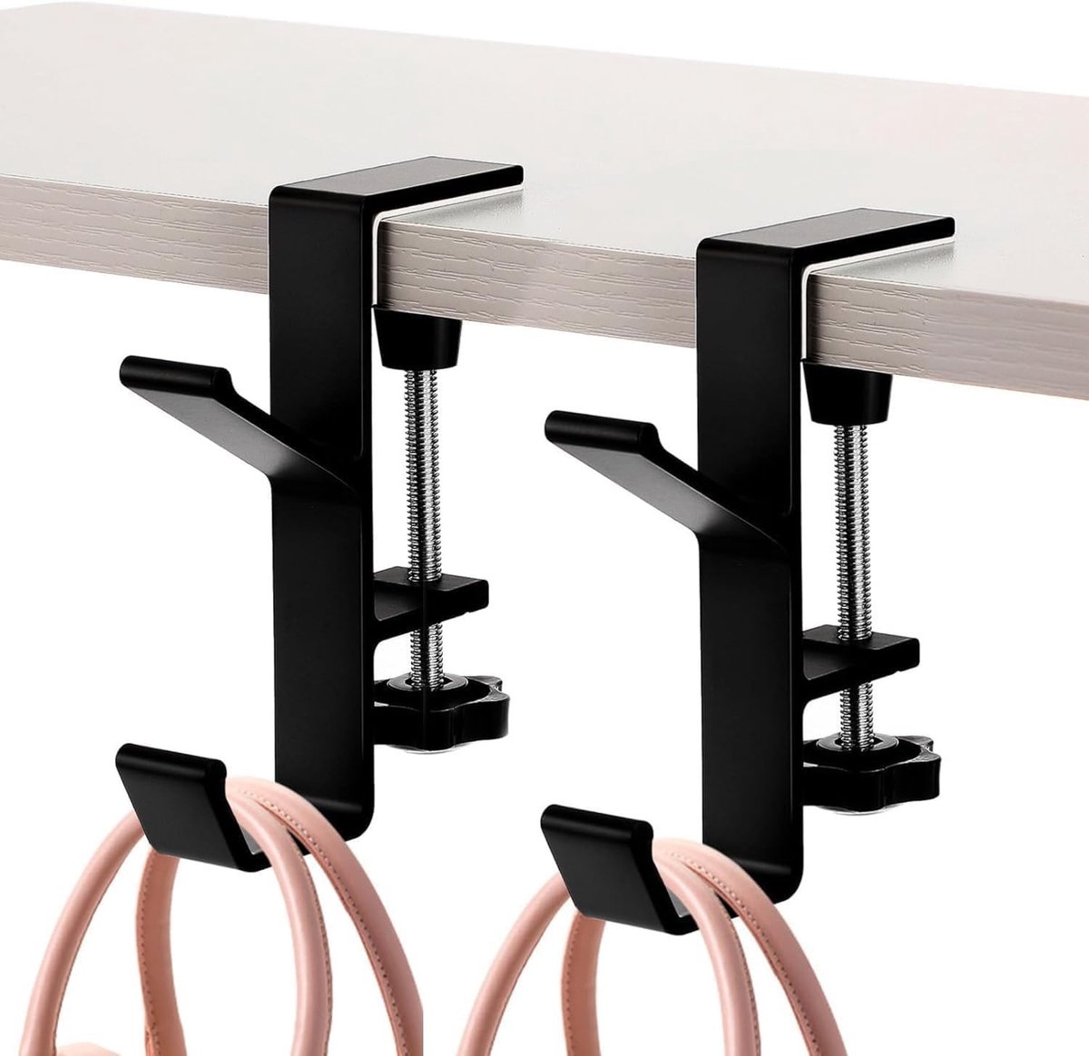 Klemhouder voor Hoofdtelefoon en Rugzak onder Bureau met Verstelbare Arm - Ideaal voor Handtassen, Portemonnees en Organisatie - Geschikt voor Platen van 1-5 cm