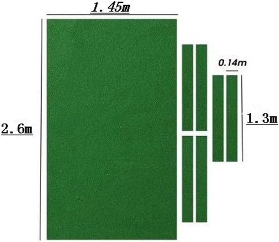 Biljartdoek voor 2,4 m biljarttafel met vilten bescherming en 6 stoffen stroken voor clubs en bars — afbeelding 3