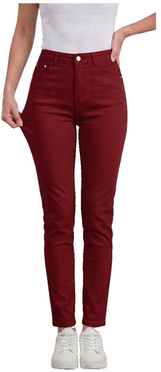 Currero Comfortabel Golfbroek Dames Golfkleding Nette Pantalon Vrouwen Broek Outfit Chino Donkerrood