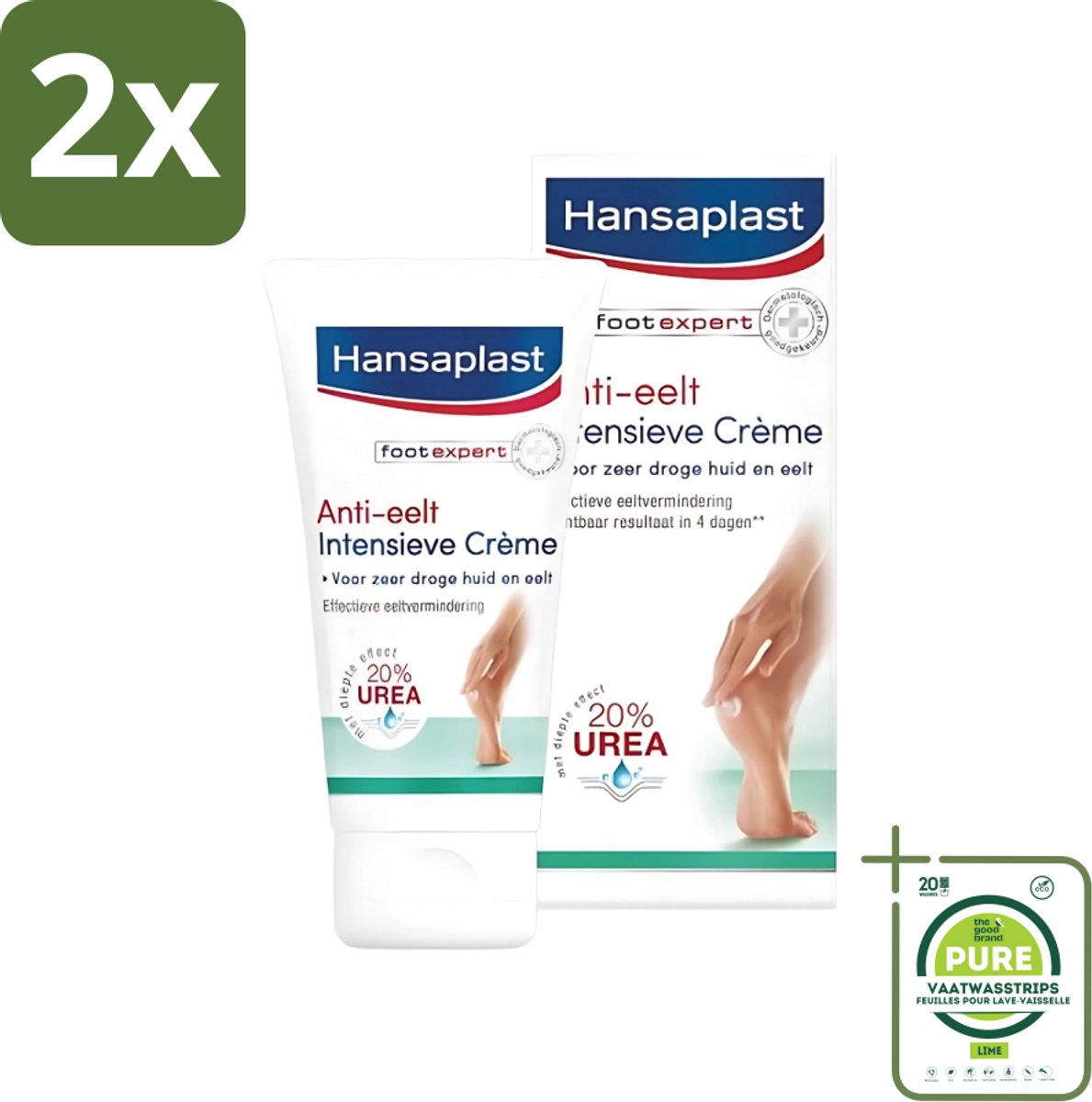 Hansaplast Anti-Eelt Creme 75 ml - Voordeelverpakking - 2 stuks - Anti eelt crème - Voetencrème