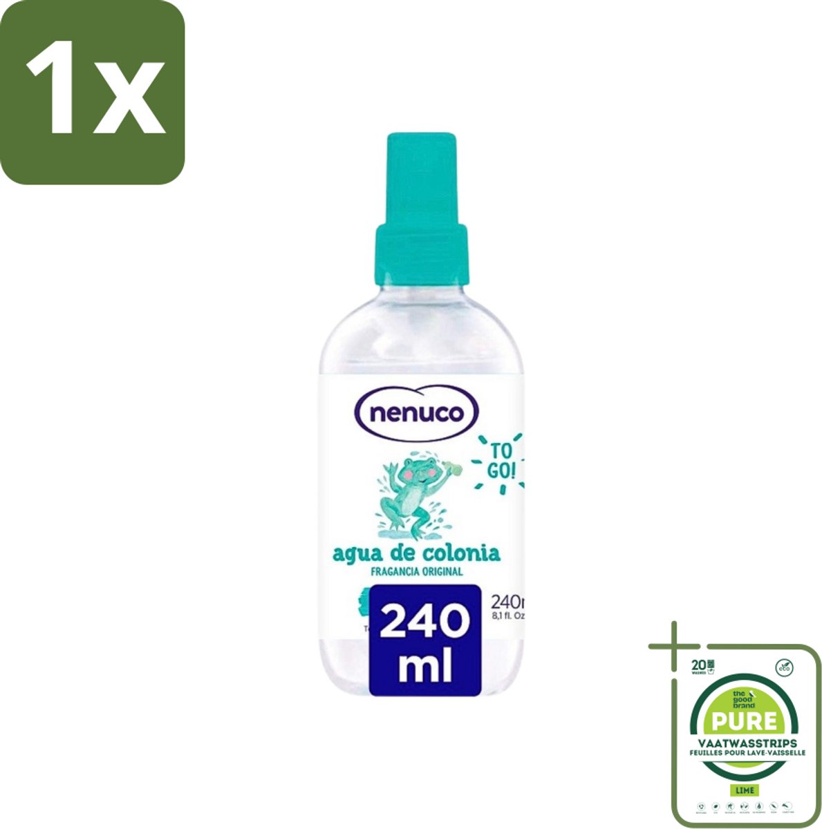 1 x Nenuco - Cologne - Eau de Cologne - Originele Geur - Sprayflacon - 240 ml - Nenuco Cologne - Eau De Cologne - Frisse Geur - Baby Cologne - Kind Cologne