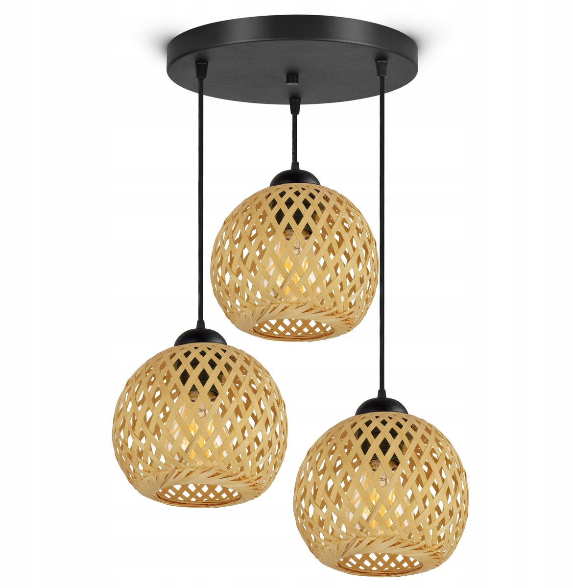 Merkloze Bamboe Hanglamp Boho Zwart LED E27 - Stijlvol en Natuurlijk