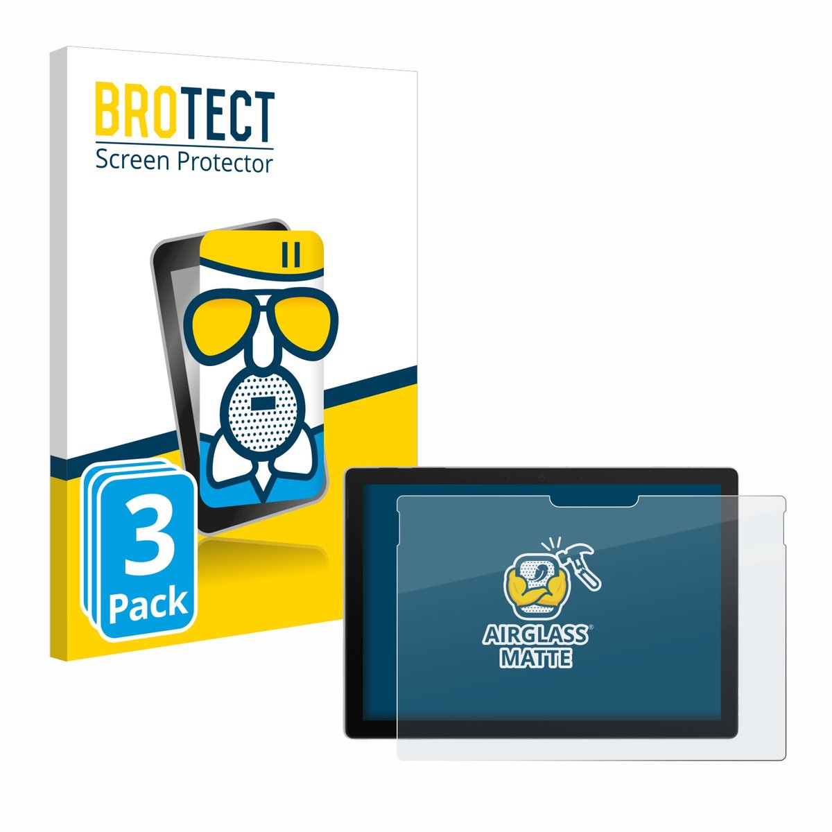BROTECT - Screenprotector voor Microsoft Surface Pro 7 - Folie Beschermfolie Beschermglas matte 3 Stuks