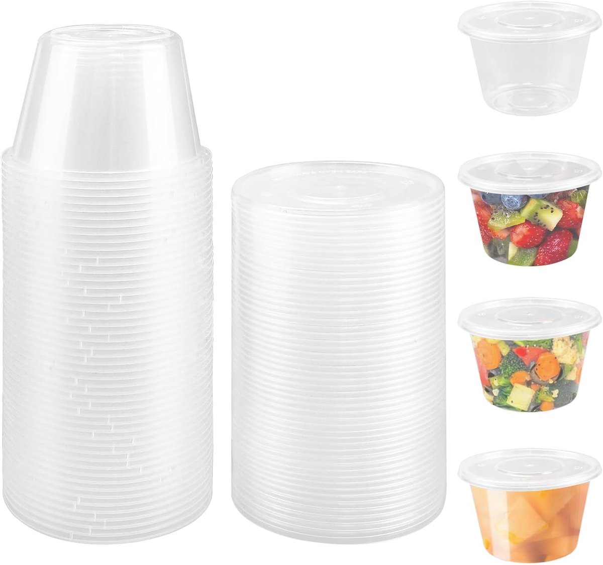 Opbergbakken 150ml - kunststof met deksel - lekvrij - perfect voor sauzen en dips - SnelShoppen