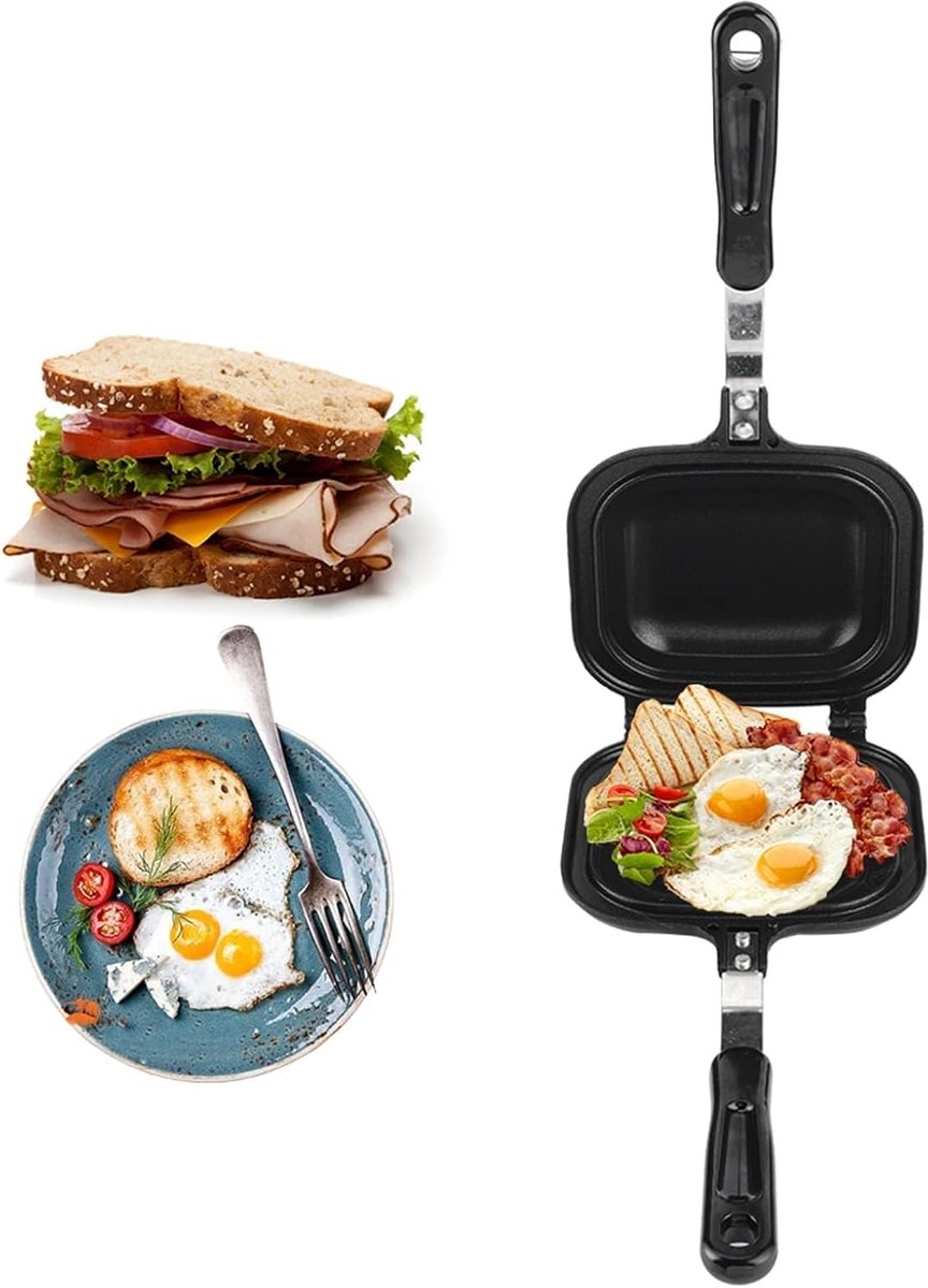 Sandwich Maker Multifunctionele Koekenpan Broodrooster Ontbijt Maker Anti-aanbak Bakvorm