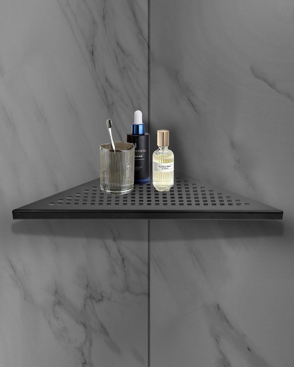 1 stuk hoekplank doucheplank 304 roestvrij staal voor badkamer shampoo houder 254 * 254 mm zwart vierkant gat