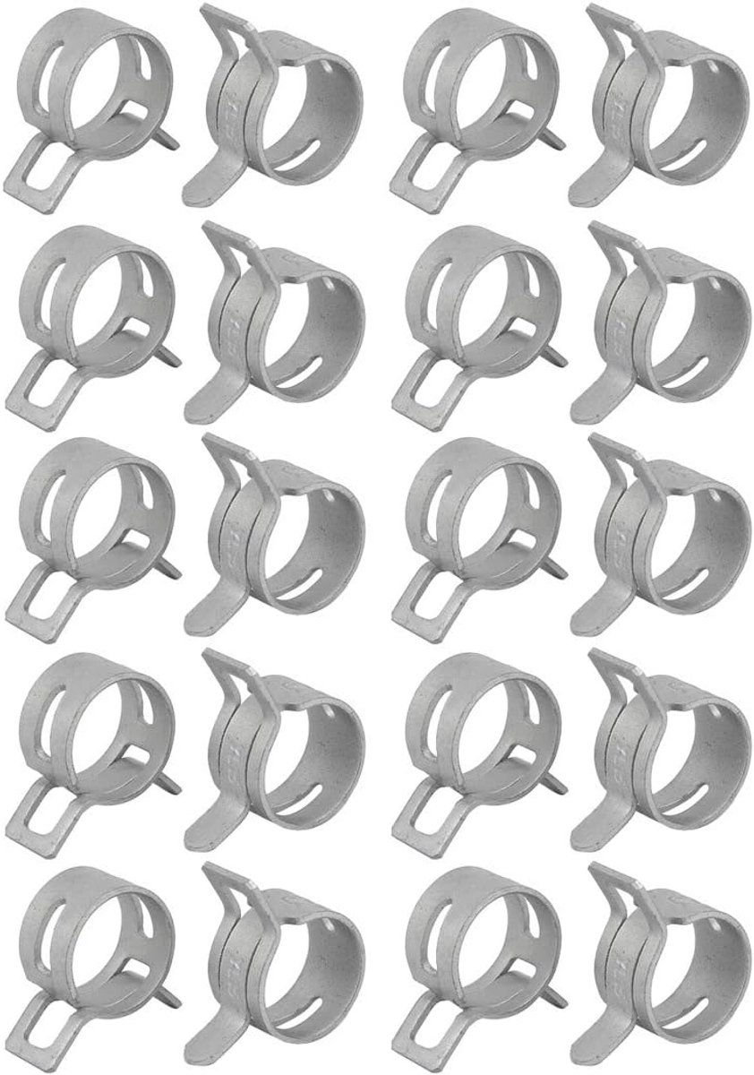 sourcing map 20 stuks 15mm witte veer slangklem veer bandklem slang klem DE de