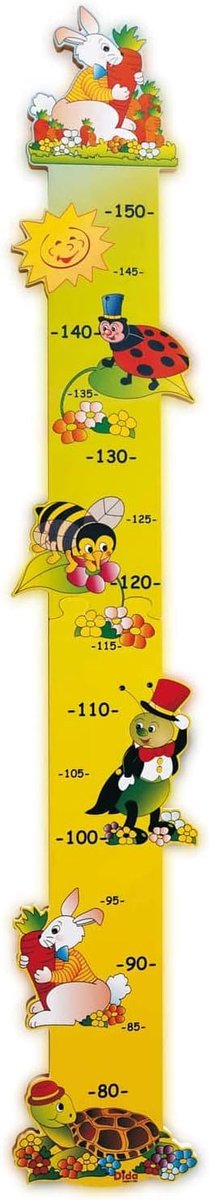 - Wandmeetlat voor Kinderen in Hout met Kleine Dieren, Groeigrafiek tot 150 cm, Hoogtemeter voor Kinderen Ideaal voor de Kinderkamer