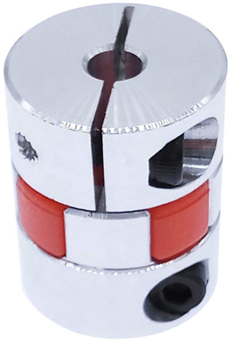 Boorgrootte 5-16mm 5 6 6,35 8 9 10 12 14 16mm flexibel Wellenkoppeling CNC-stappenmotoren 3D-print oppervlakteoxidatie-behandeling aluminium flexibele askoppeling (5X8mm)