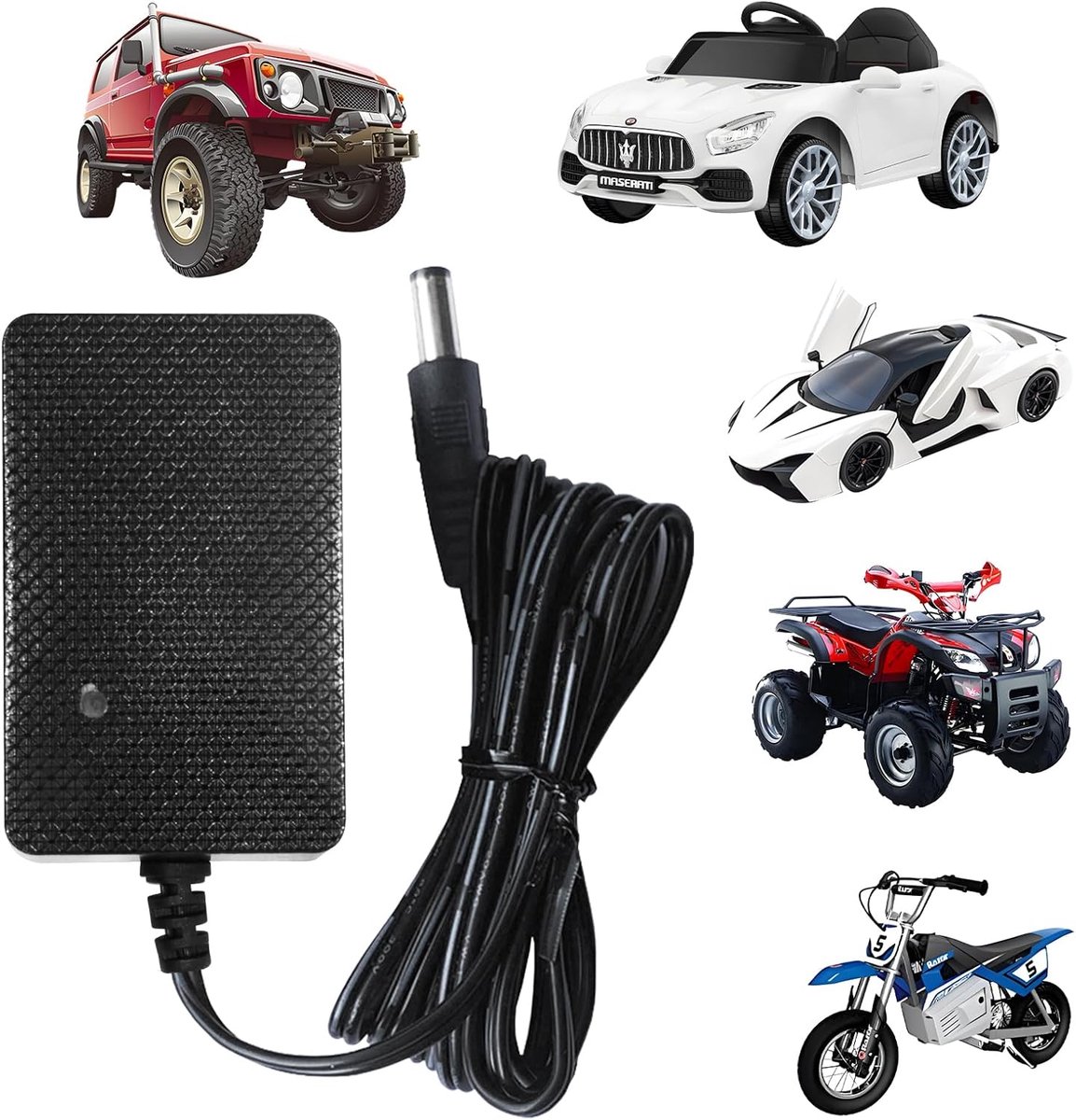24 V-lader voor kinderen, voor motorfiets, elektrische auto, acculader voor speelgoedritje, voeding voor baby's, elektrische voertuig op vier wielen